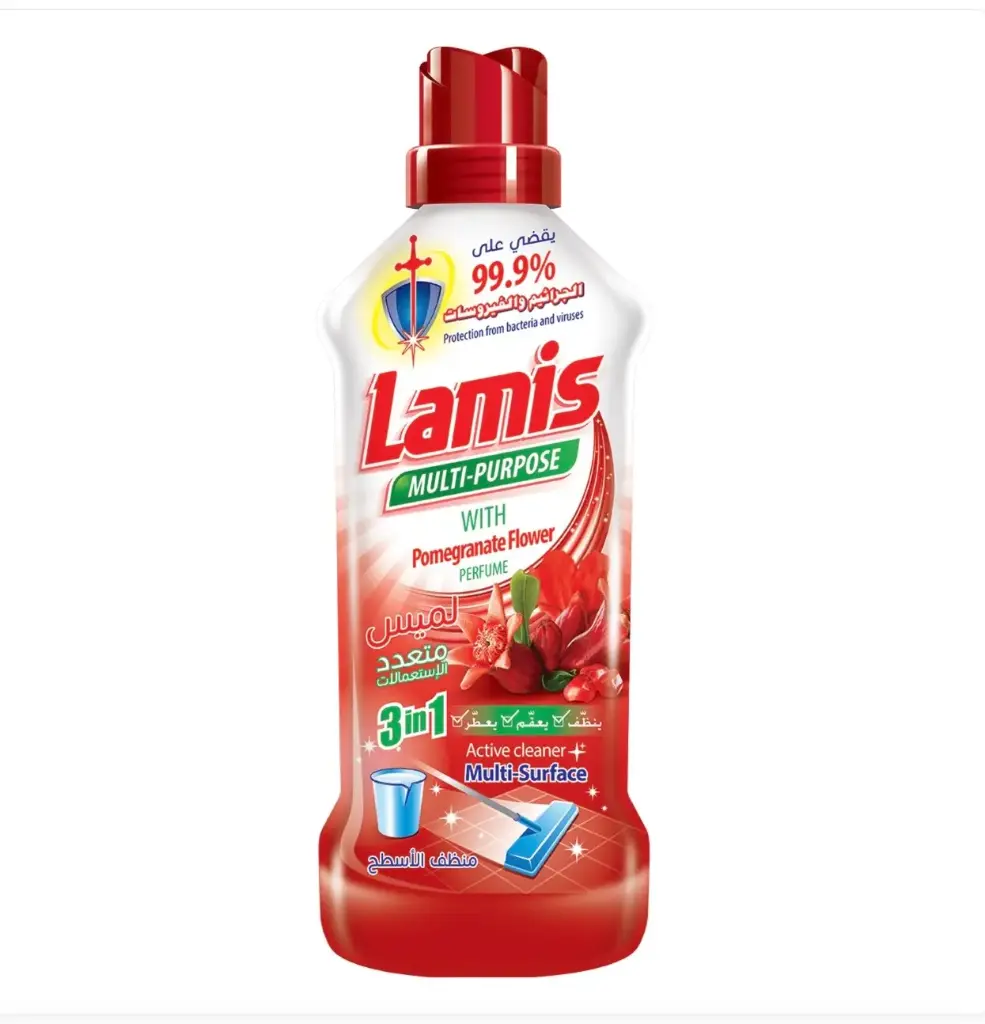 Lamis Multi-Purpose Cleaner Pomegranate Flower 900 ml | لميس منظف شامل متعدد الاستعمالات 900  مل زهرة الرمان