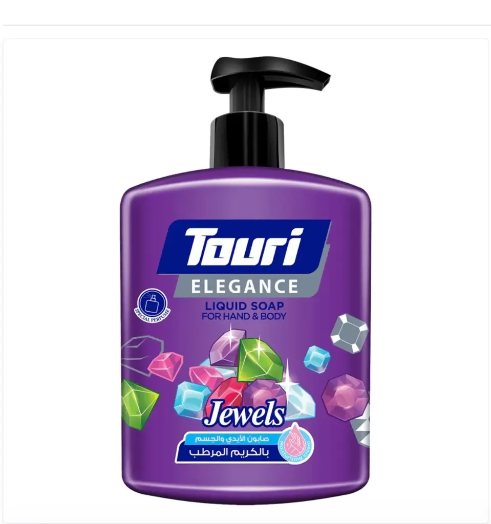 Touri Liquid Hand and Body Soap 500 ml (Elegance) Jewels | توري صابون سائل الايدي و الجسم 500 مل جواهر