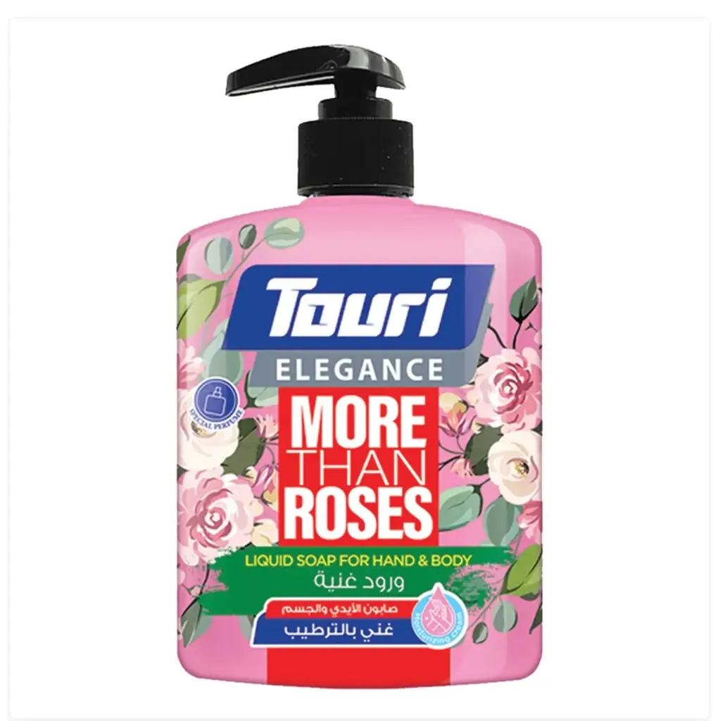 Touri Liquid Hand and Body Soap 500 ml (Elegance) More than roses | توري صابون سائل الايدي و الجسم 500 مل ورود غنية