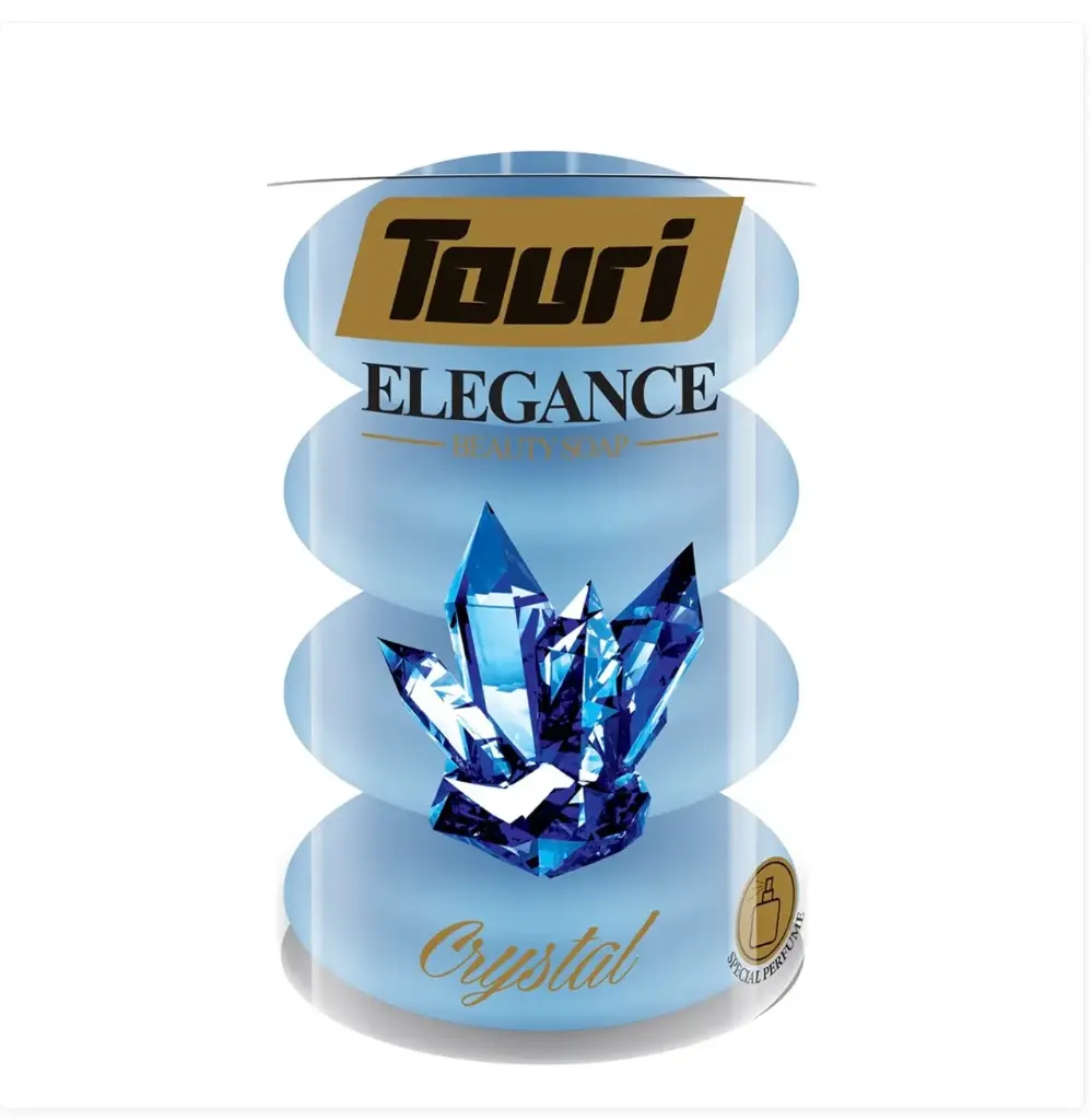Touri Hand and Body Soap Bar 100 g (4pcs) Crystal | توري صابون الايدي و الجسم ١٠٠  غم (٤قطع) كريستال