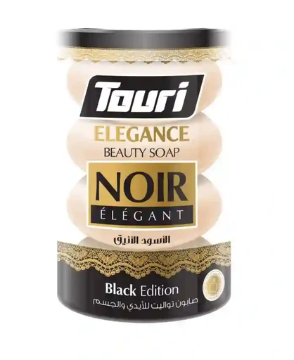 Touri Hand and Body Soap Bar 100 g (4pcs) Black Edition | توري صابون الايدي و الجسم ١٠٠ غم (٤قطع) الاسود الانيق